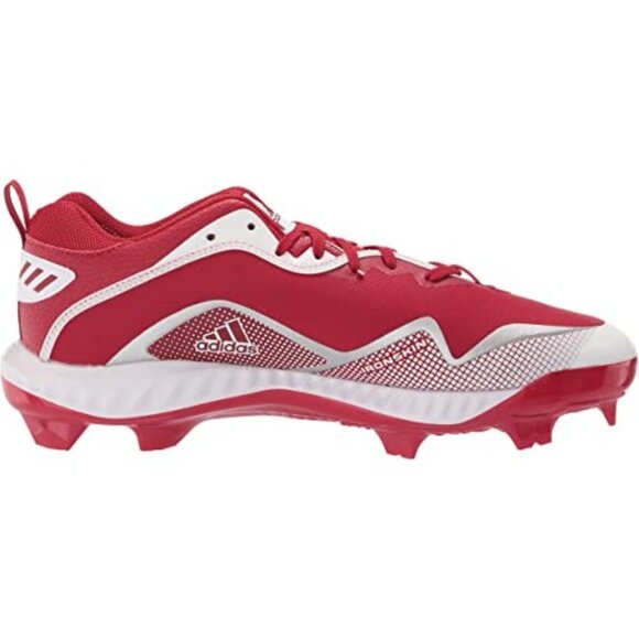 adidas Men\'s FV9364 Ironskin Metal Baseball Cleat Red White Size 14